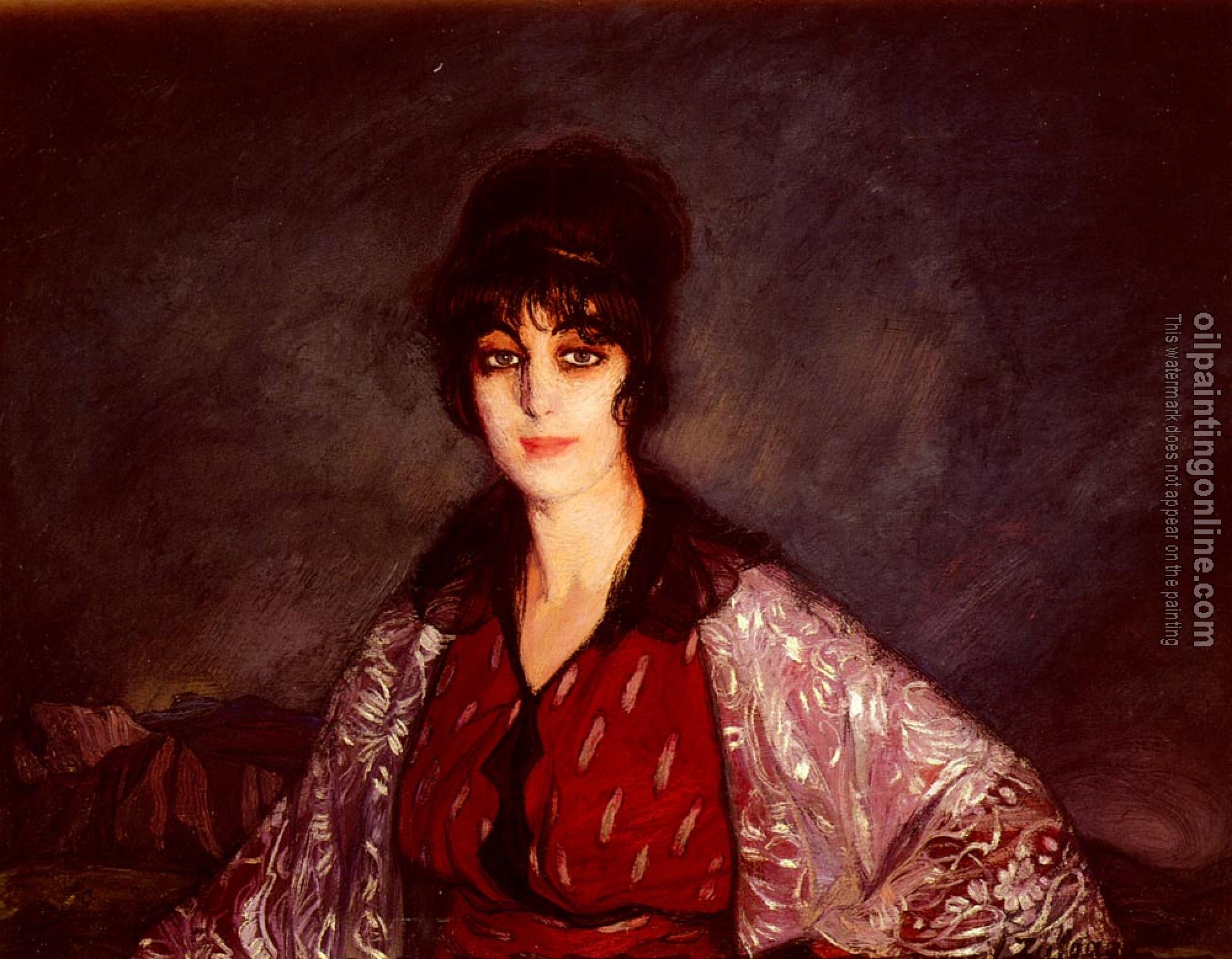 Zabaleta, Ignacio Zuloaga y - Picture of Lola with a Dress of White Flowers